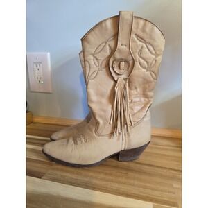 Women's Laredo Crunch Tassel Boot Sz 5.5 M Tan Vintage‎ See Photos
